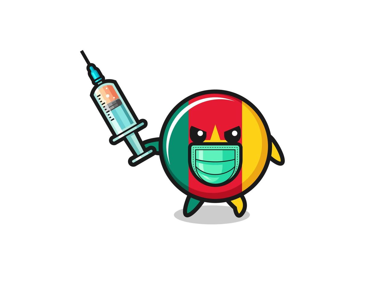 illustration of the cameroon flag to fight the virus vector