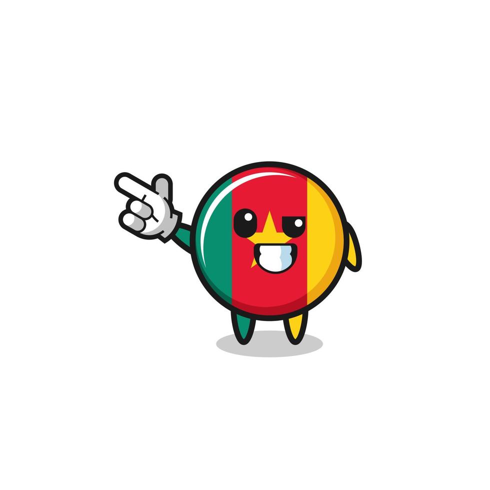 cameroon flag mascot pointing top left vector