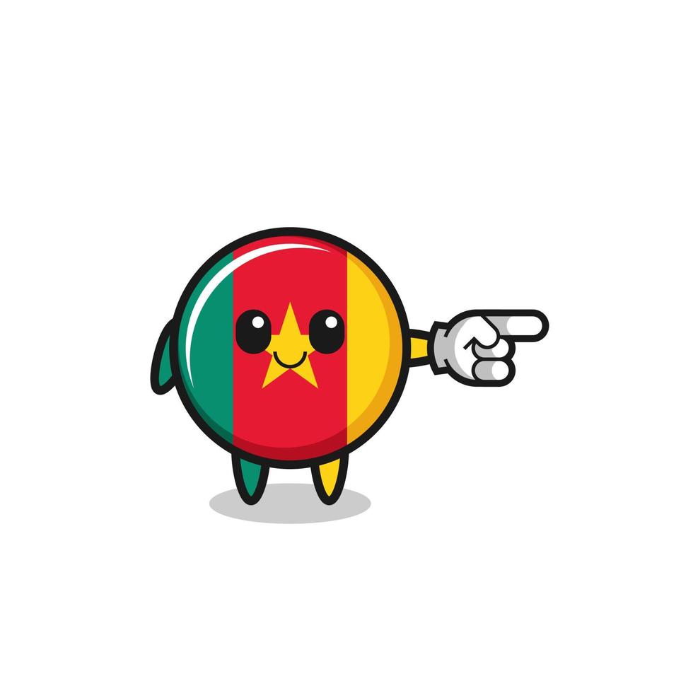 cameroon flag mascot with pointing right gesture vector