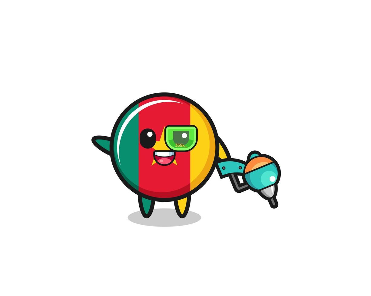 cameroon flag cartoon as future warrior mascot vector