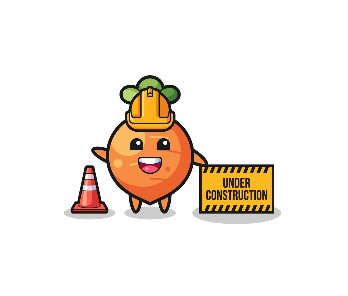 illustration of carrot with under construction banner vector