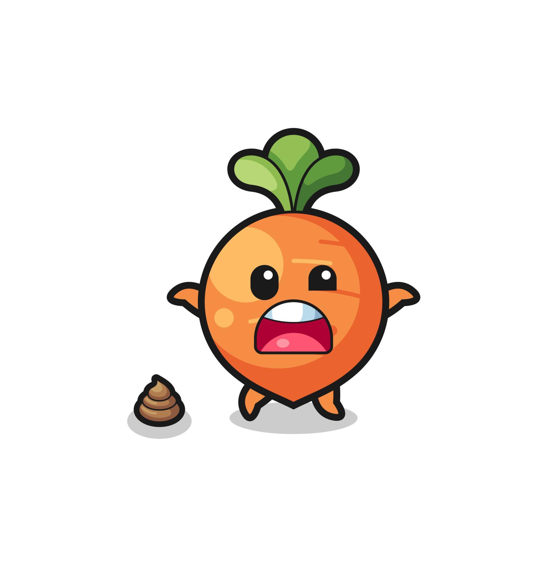 carrot earth surprised to meet poop 5047739 Vector Art at Vecteezy