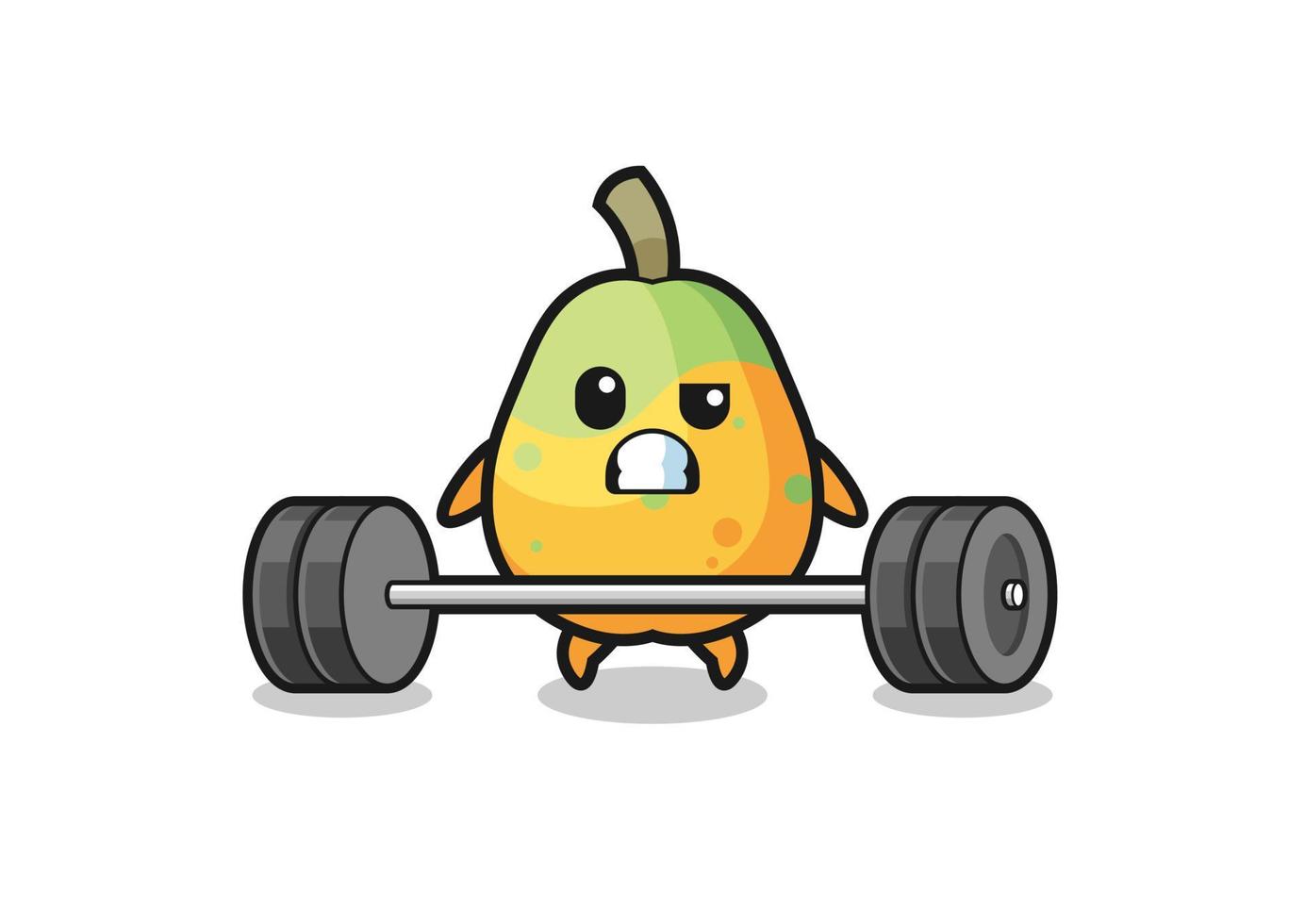 cartoon of papaya lifting a barbell vector