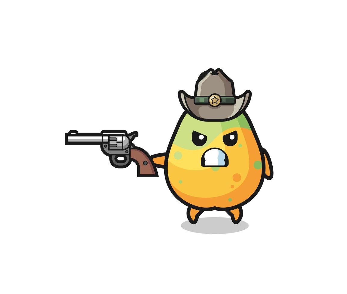 the papaya cowboy shooting with a gun vector