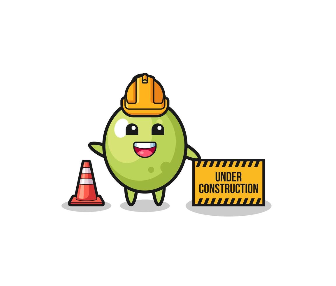 illustration of olive with under construction banner vector