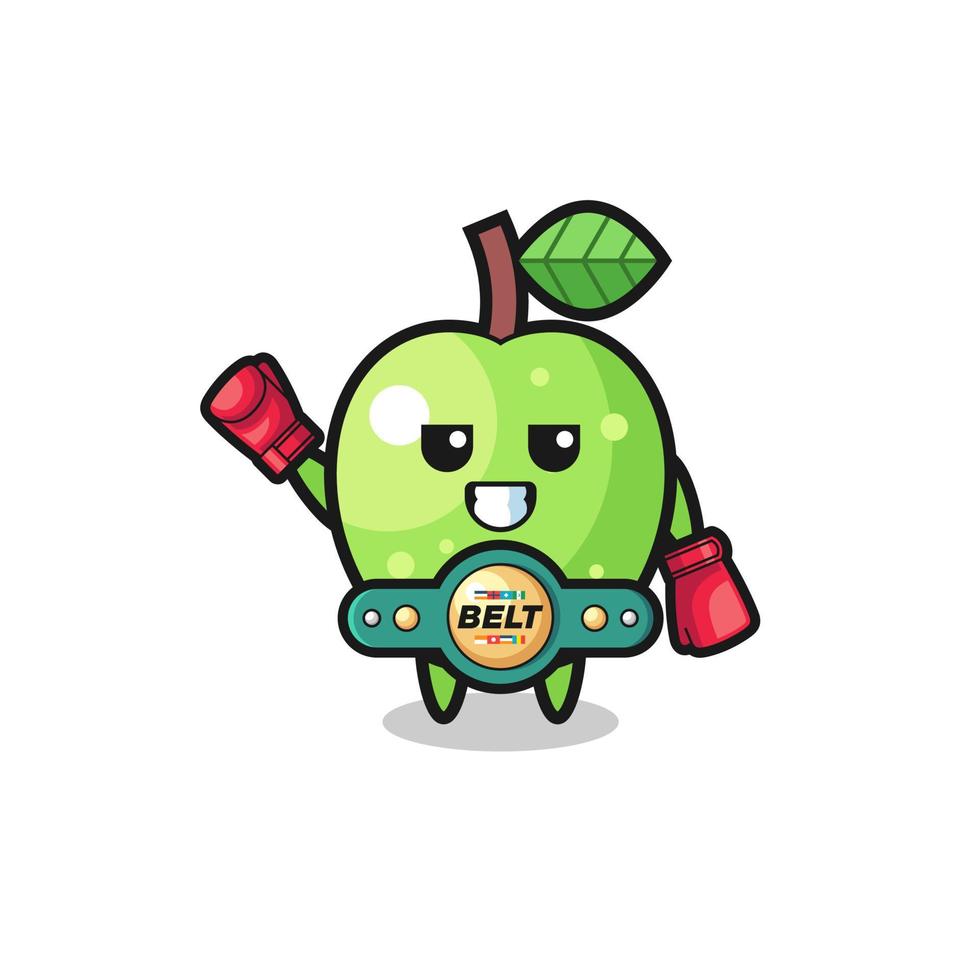 personaje de mascota boxer manzana verde vector