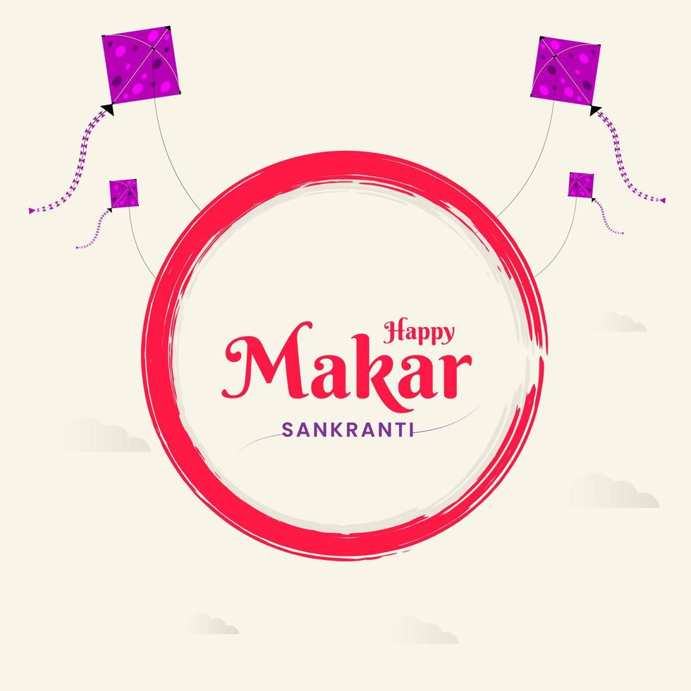 feliz makar sankranti publicación en redes sociales vector