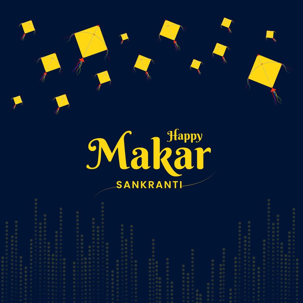 happy Makar Sankranti social media post vector