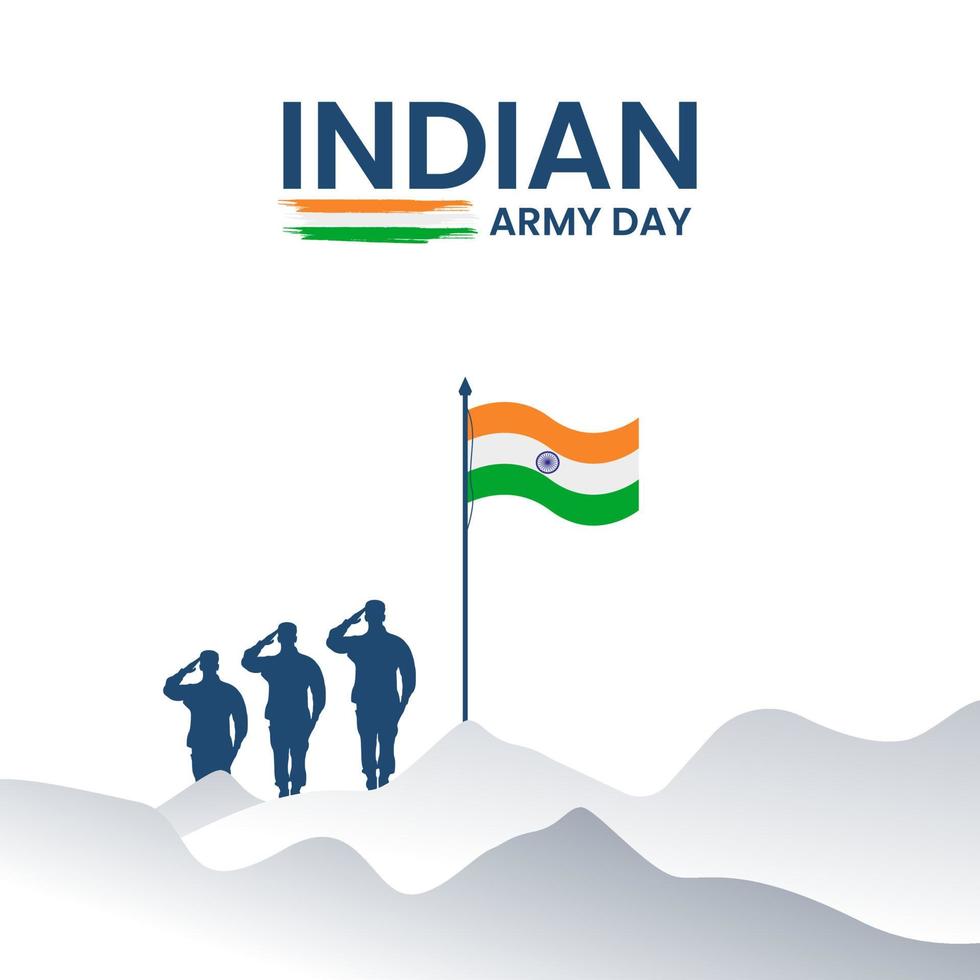 Indian army day 15 January illustration design vector