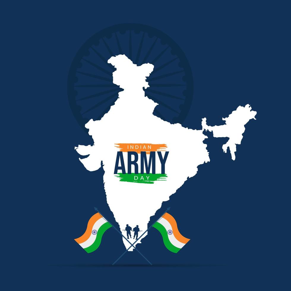 Indian army day 15 January illustration design vector