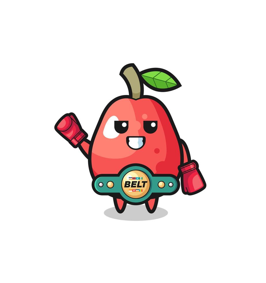 personaje de mascota boxer de manzana de agua vector