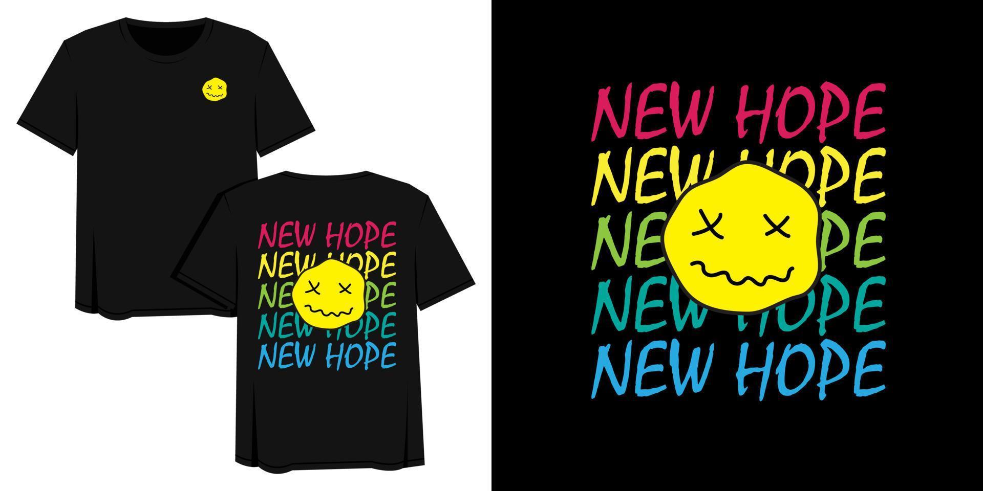 Streetwear Graphic Design Illustration of Colorful New Hope with Smile vector