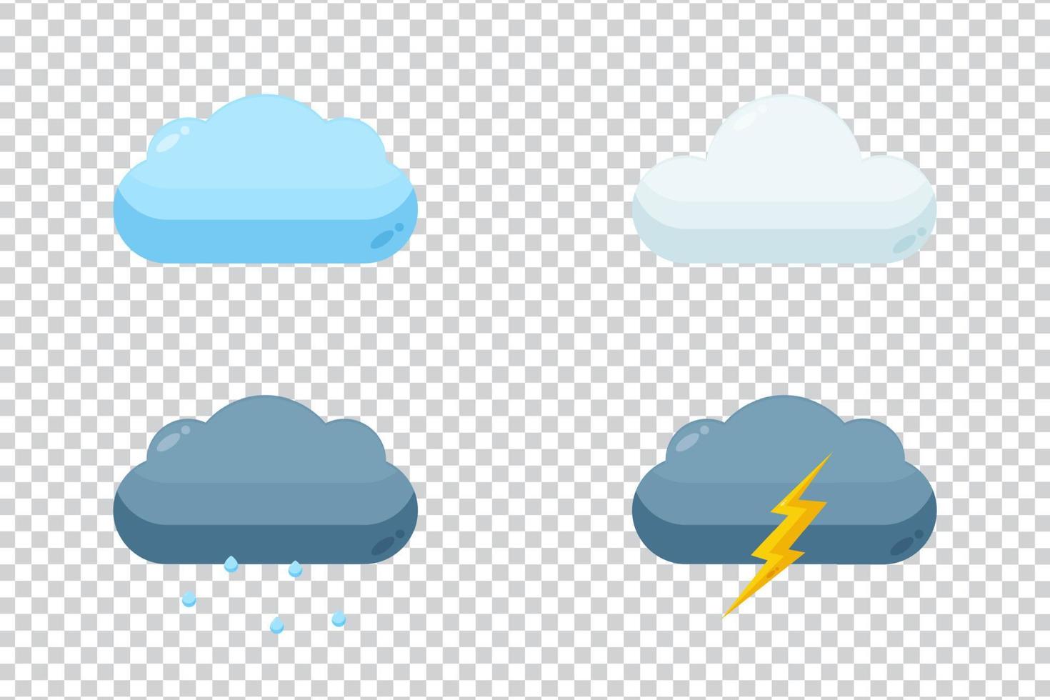 conjunto de iconos meteorológicos sobre fondo transparente vector