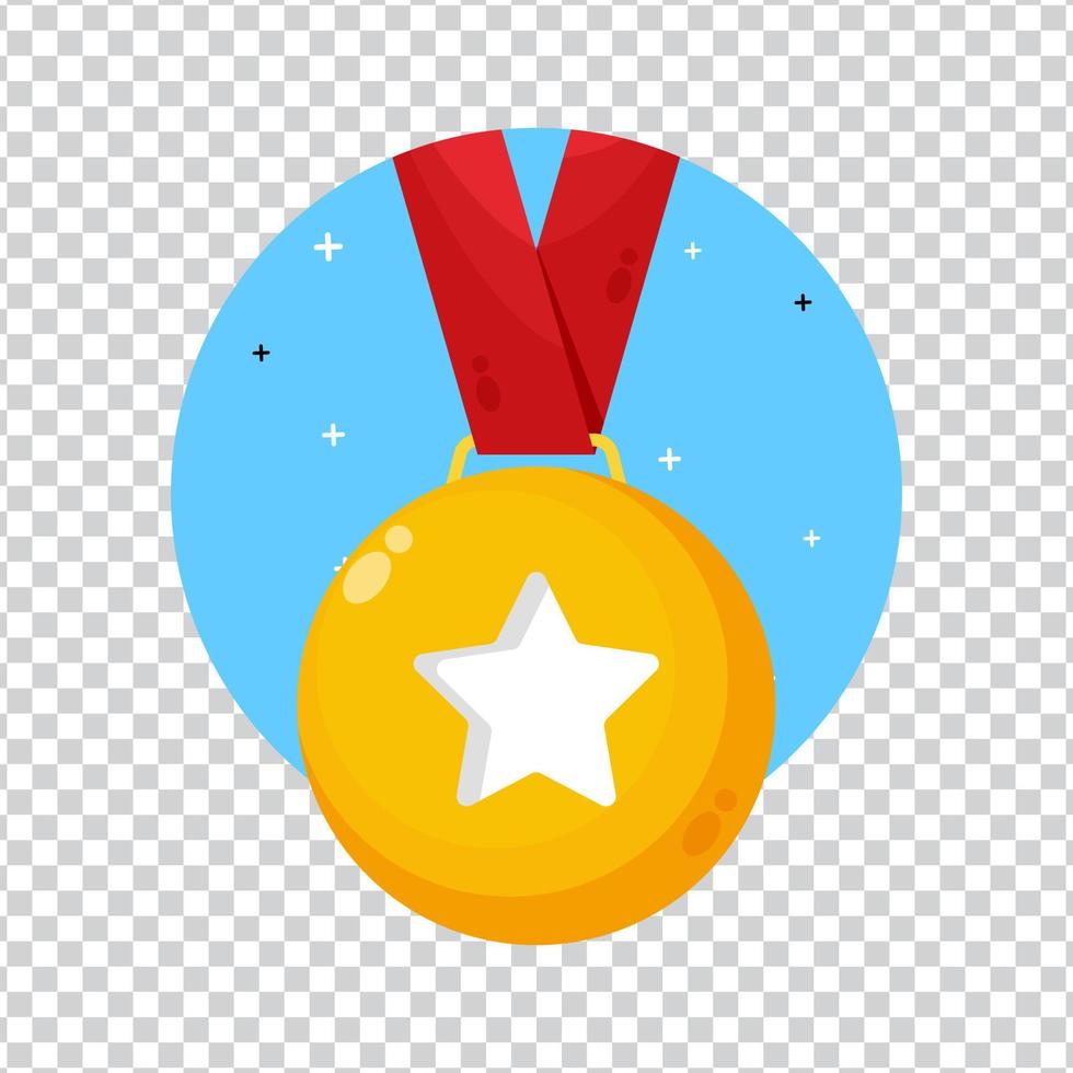 Gold medal icon on transparent background vector