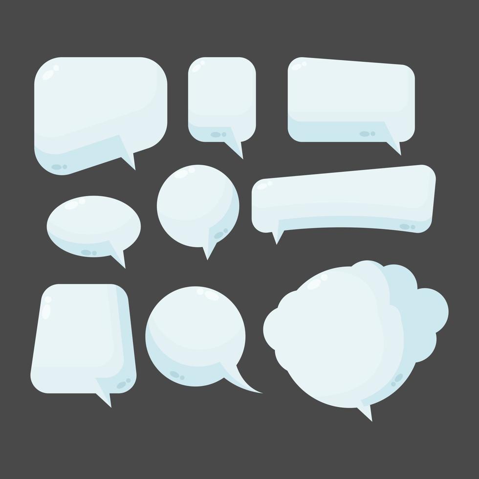 conjunto de cuadros de burbujas de discurso para diálogo vector