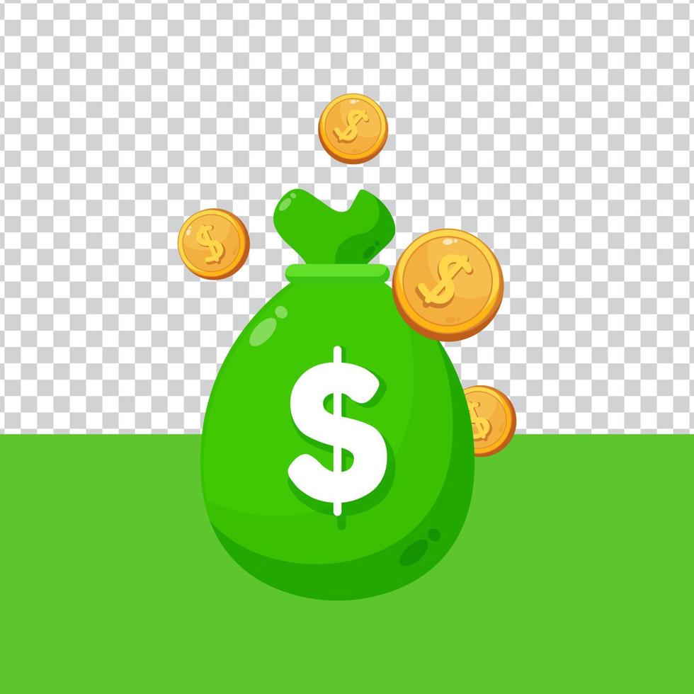 Money in sack icon on blank background vector