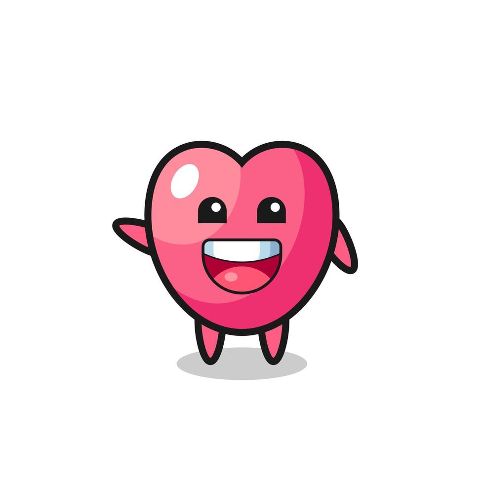 happy heart symbol cute mascot character vector