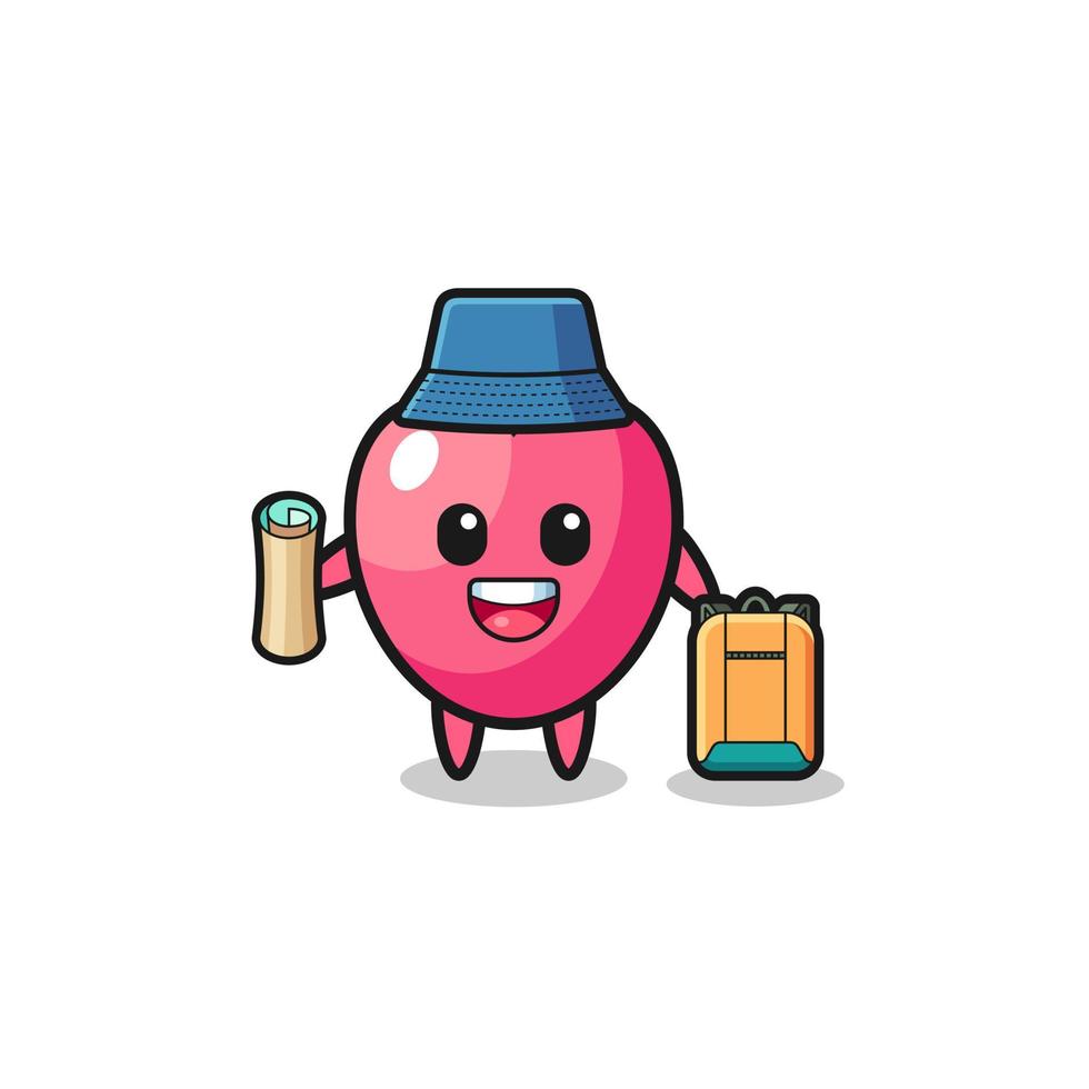heart symbol mascot character as hiker vector