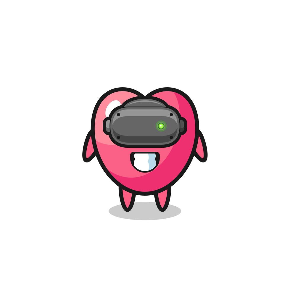cute heart symbol using VR headset vector