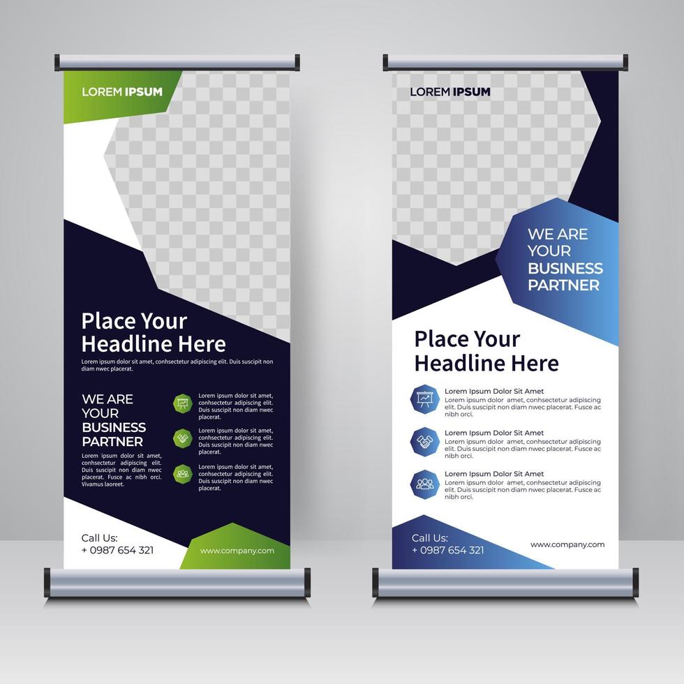 Corporate rollup or X banner design template vector