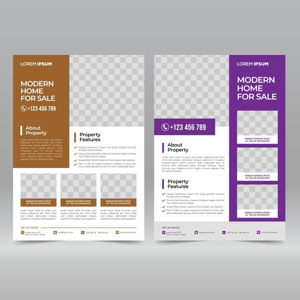 Real estate flyer design template vector
