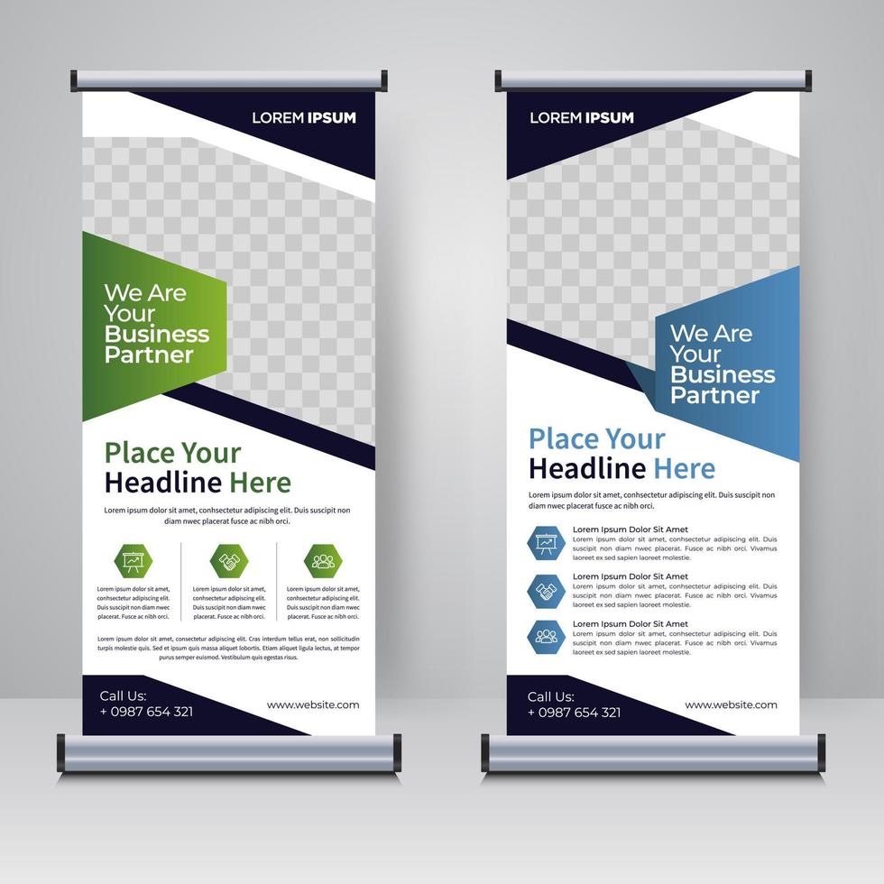 Corporate rollup or X banner design template vector