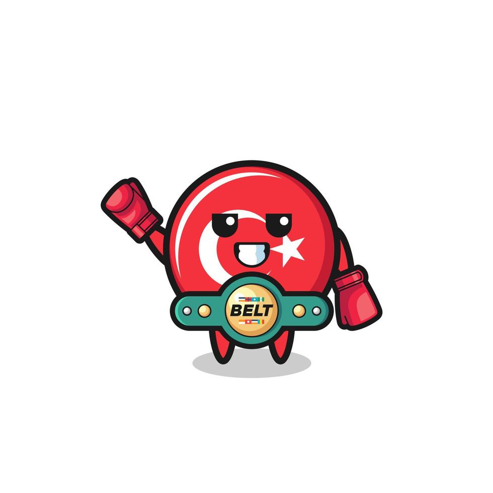 turkey flag boxer mascot character vector