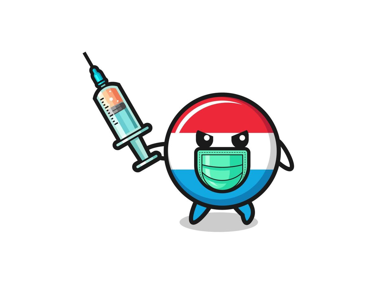 Ilustración de Luxemburgo para combatir el virus. vector