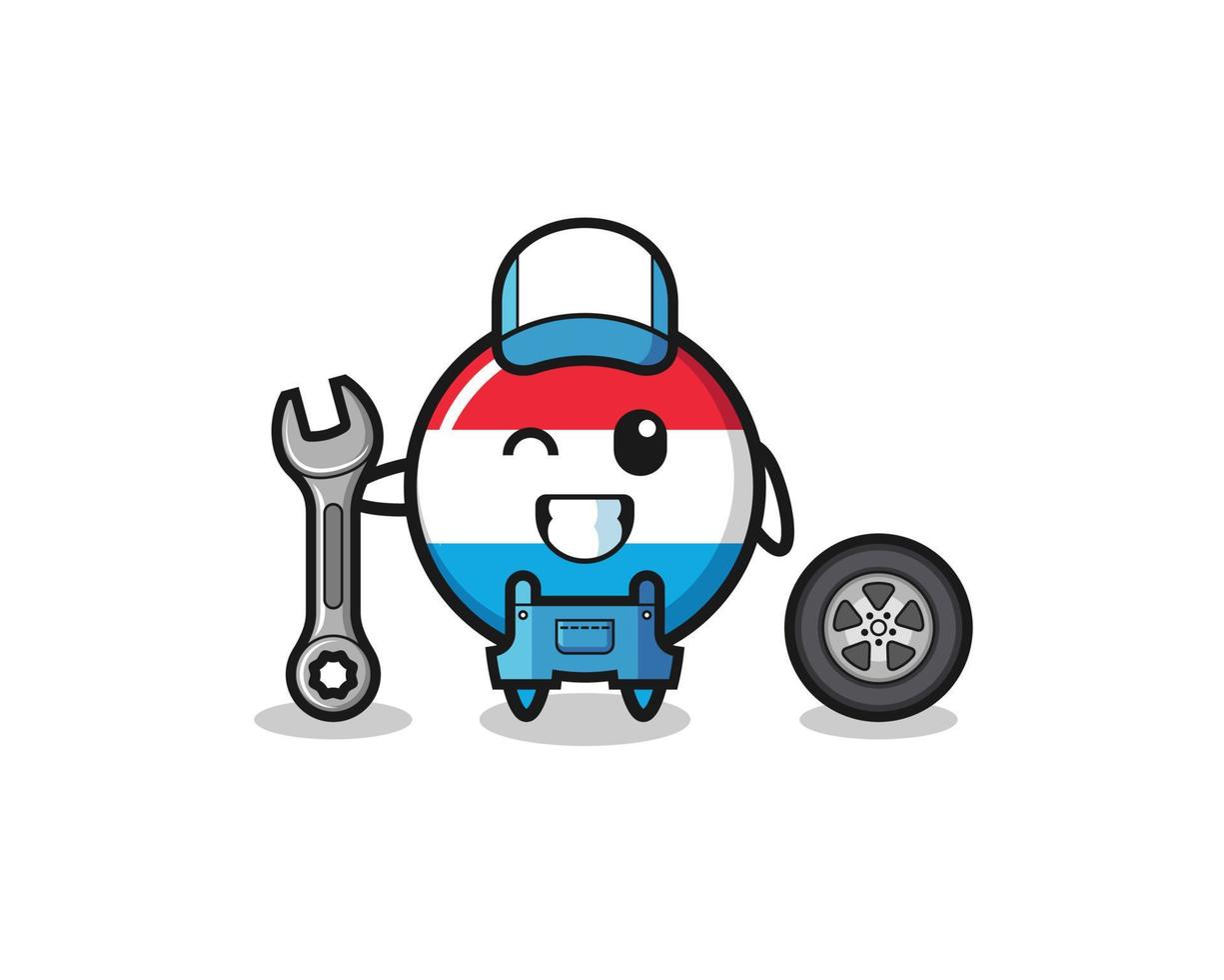 the luxembourg character as a mechanic mascot vector