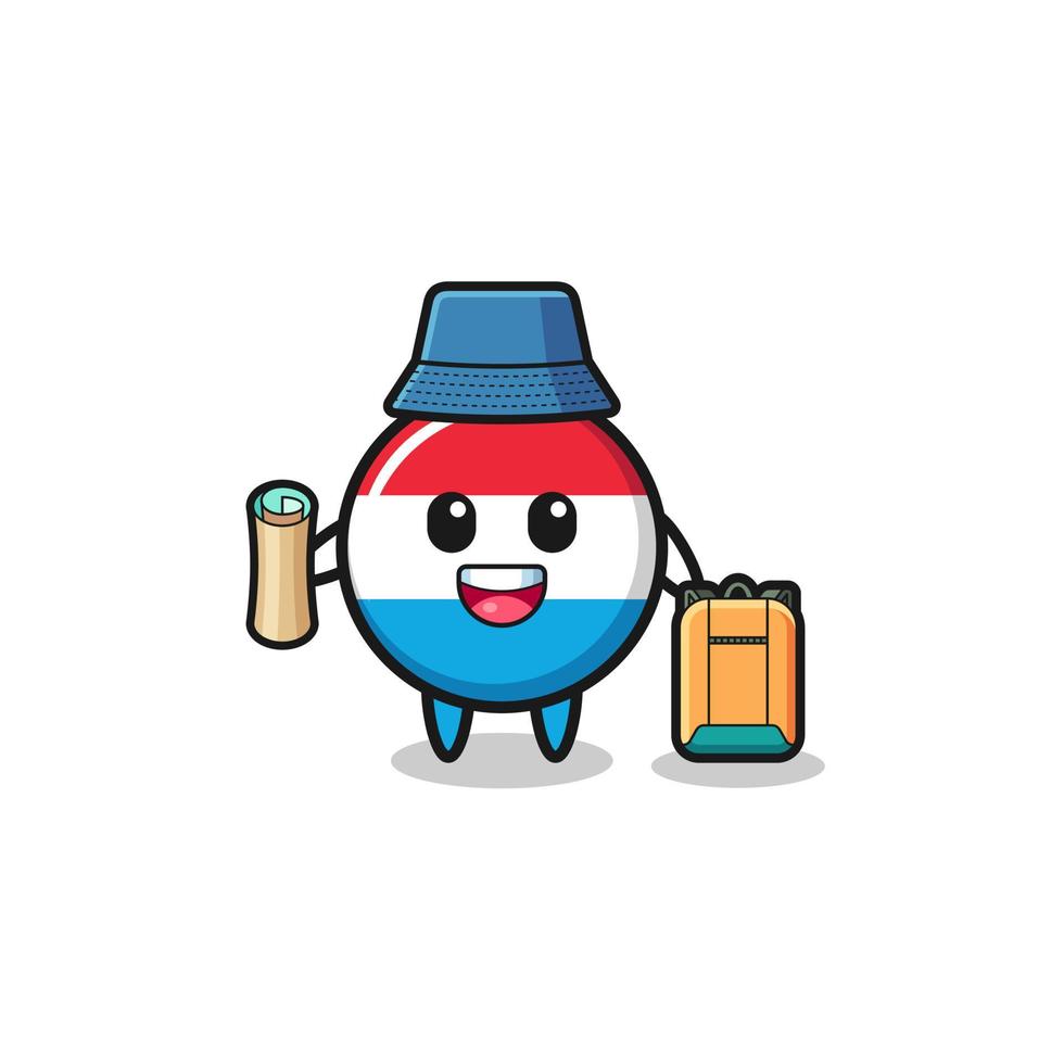 luxembourg mascot character as hiker vector