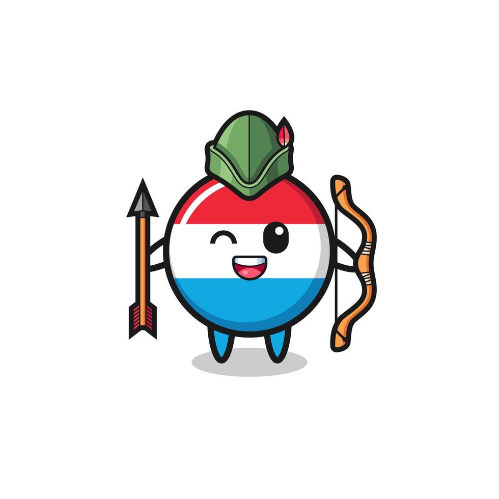 luxembourg cartoon as medieval archer mascot vector