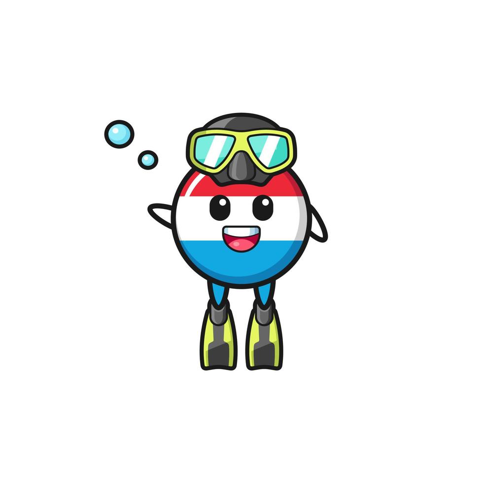 the luxembourg diver cartoon character vector