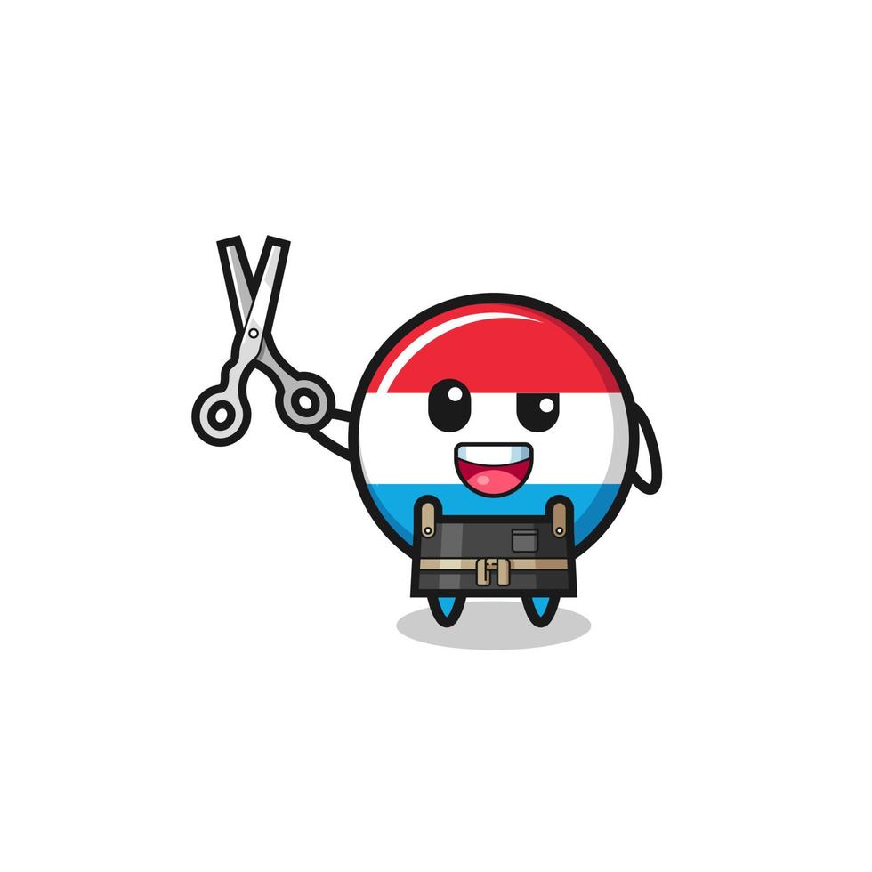 luxembourg character as barbershop mascot vector