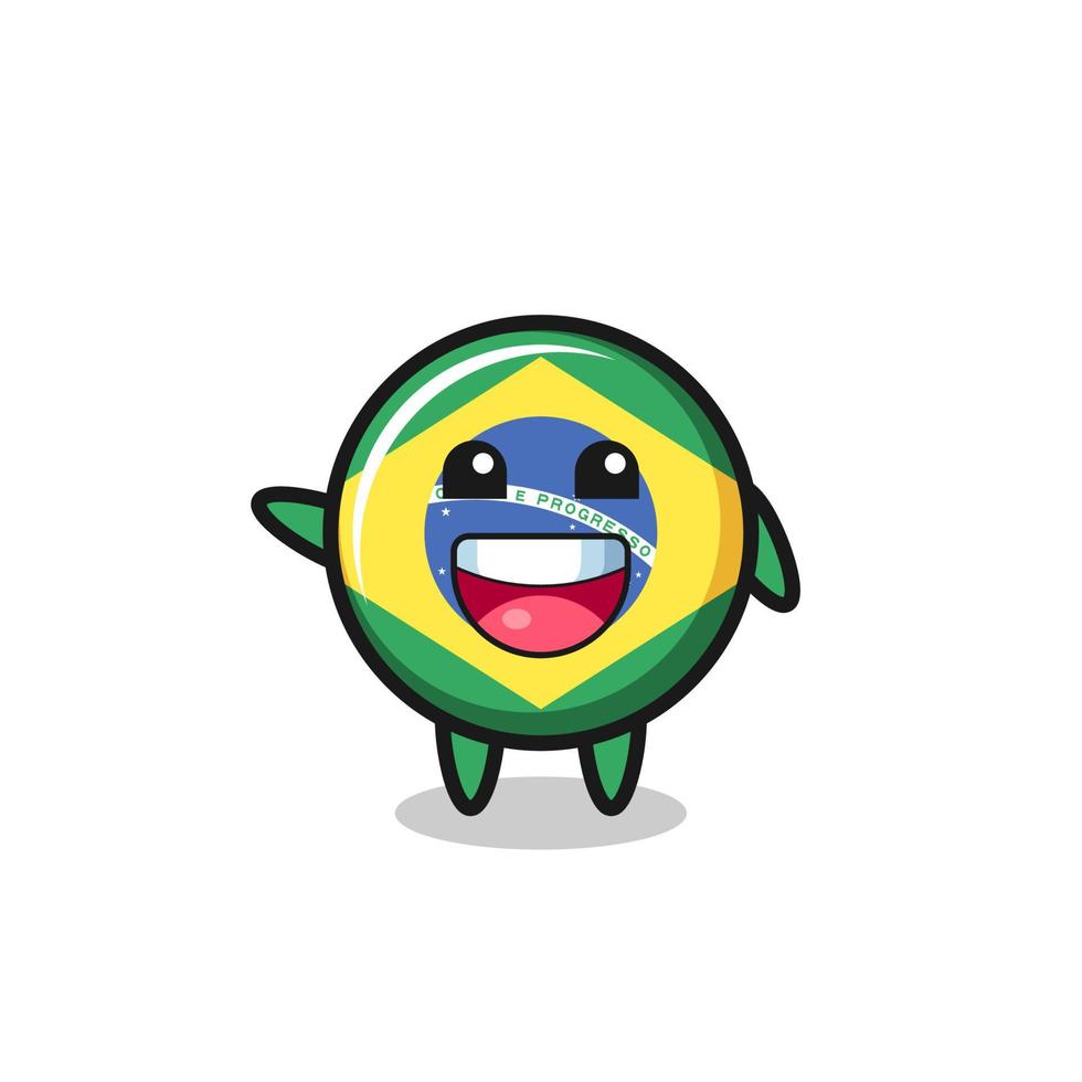 feliz, bandera de brasil, lindo, mascota, carácter vector