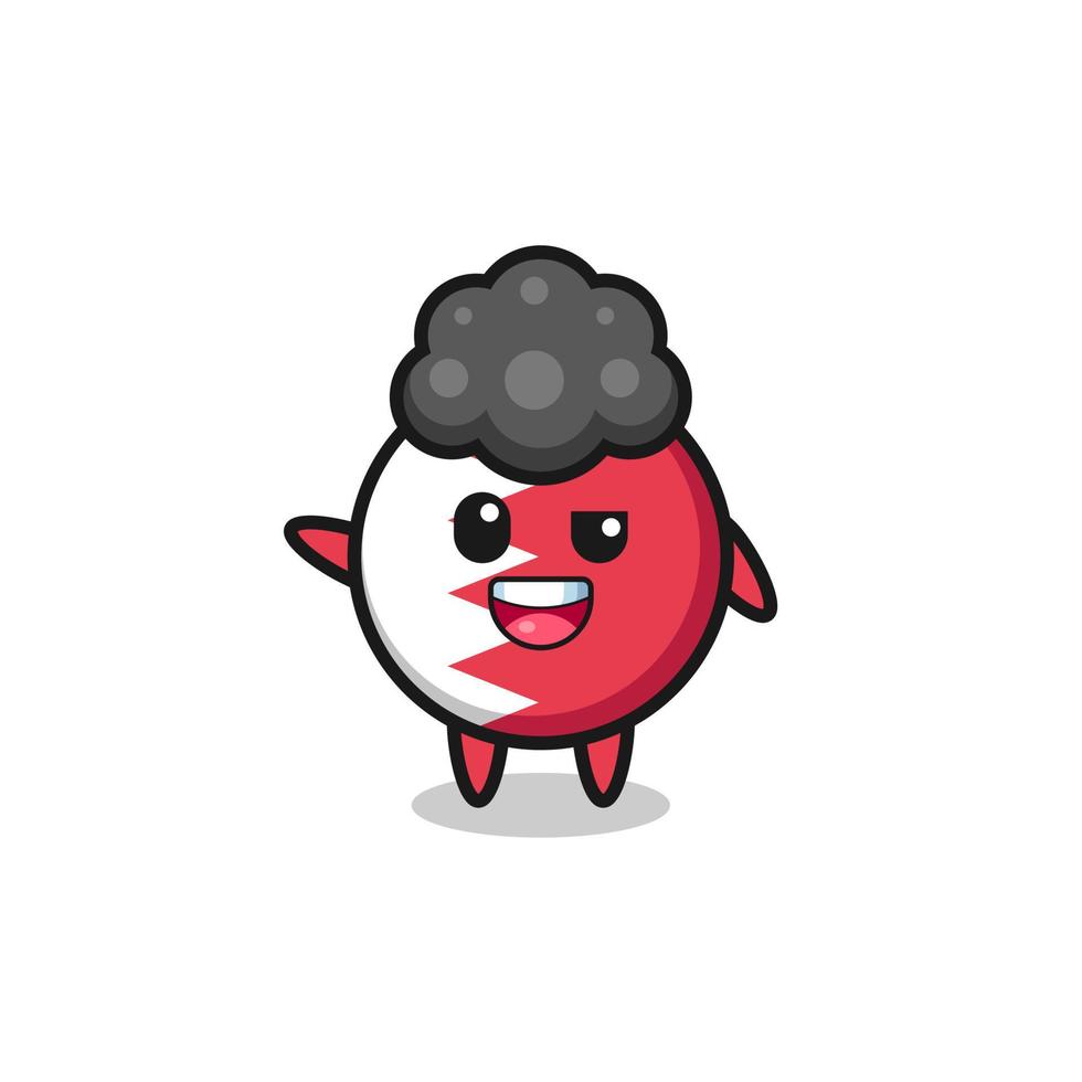 bahrain flag character as the afro boy vector