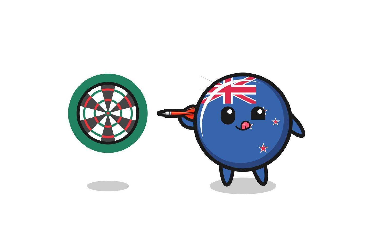 cute new zealand is playing dart vector