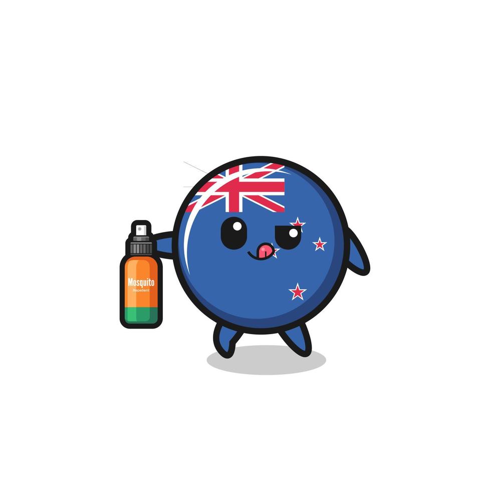 cute new zealand holding mosquito repellent vector