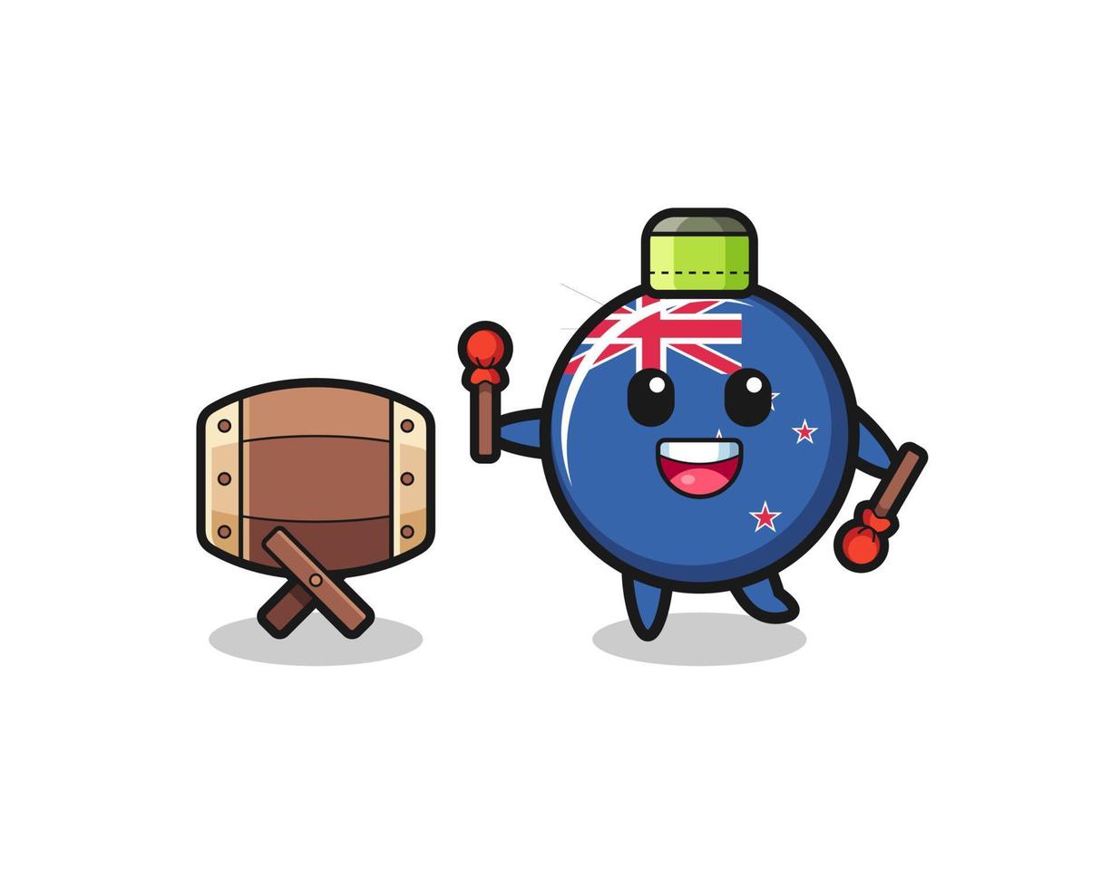 new zealand muslim cartoon is beating the bedug vector