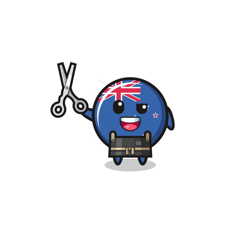 new zealand character as barbershop mascot vector