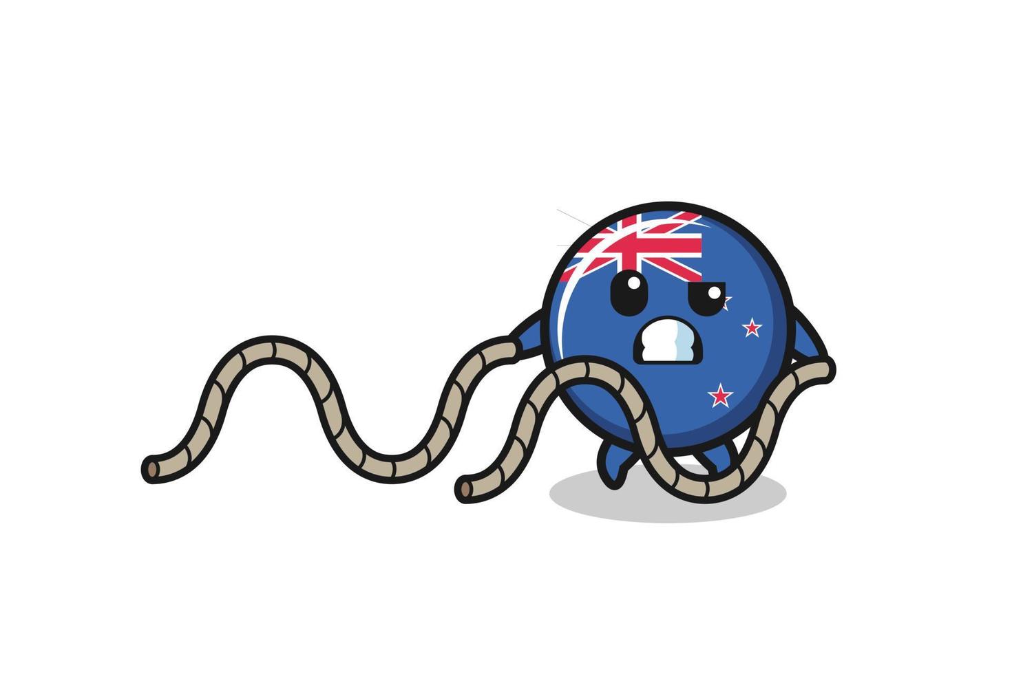 illustration of new zealand doing battle rope workout vector