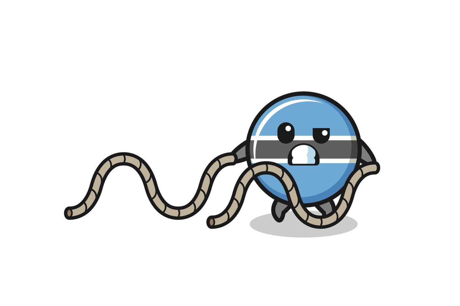 illustration of botswana flag doing battle rope workout vector