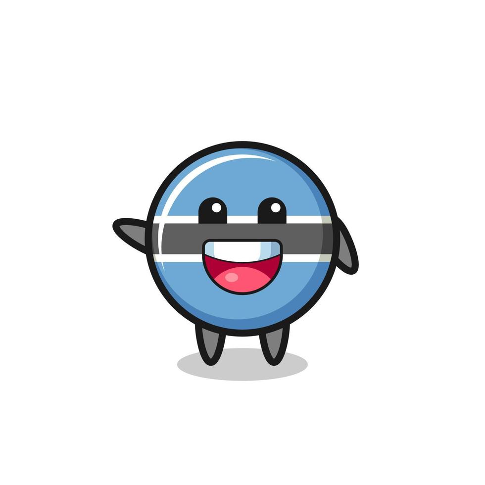 happy botswana flag cute mascot character vector