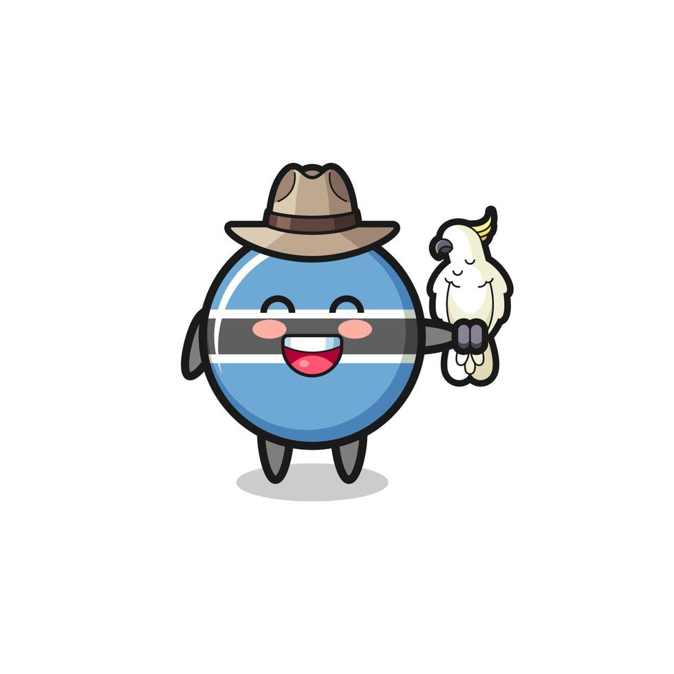 botswana flag zookeeper mascot with a parrot vector
