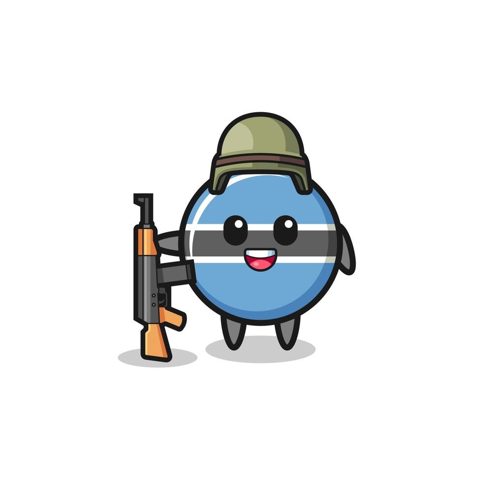 cute botswana flag mascot as a soldier vector