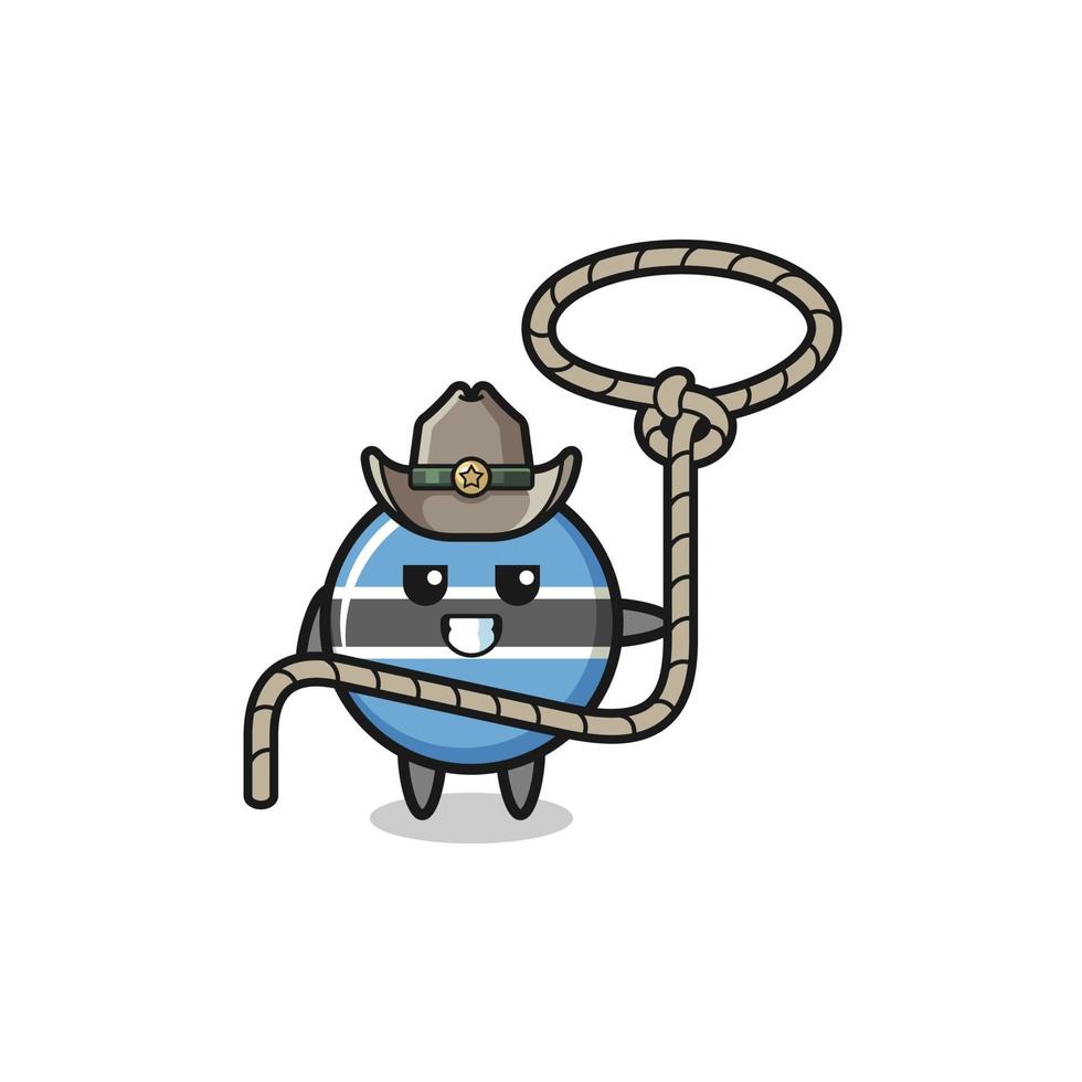 the botswana flag cowboy with lasso rope vector