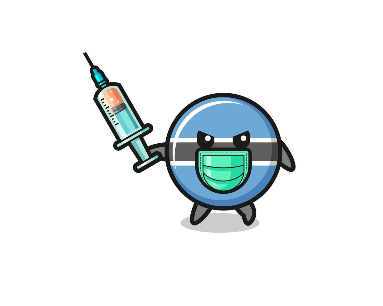 illustration of the botswana flag to fight the virus vector