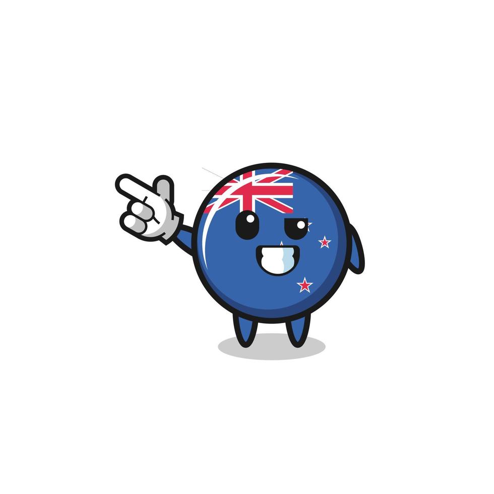new zealand mascot pointing top left vector