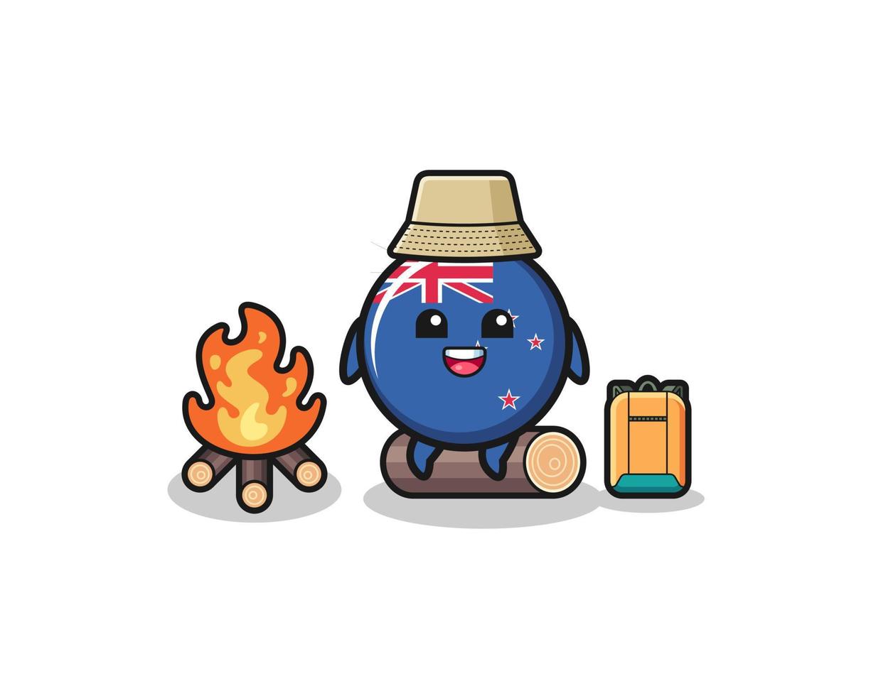 camping illustration of the new zealand cartoon vector