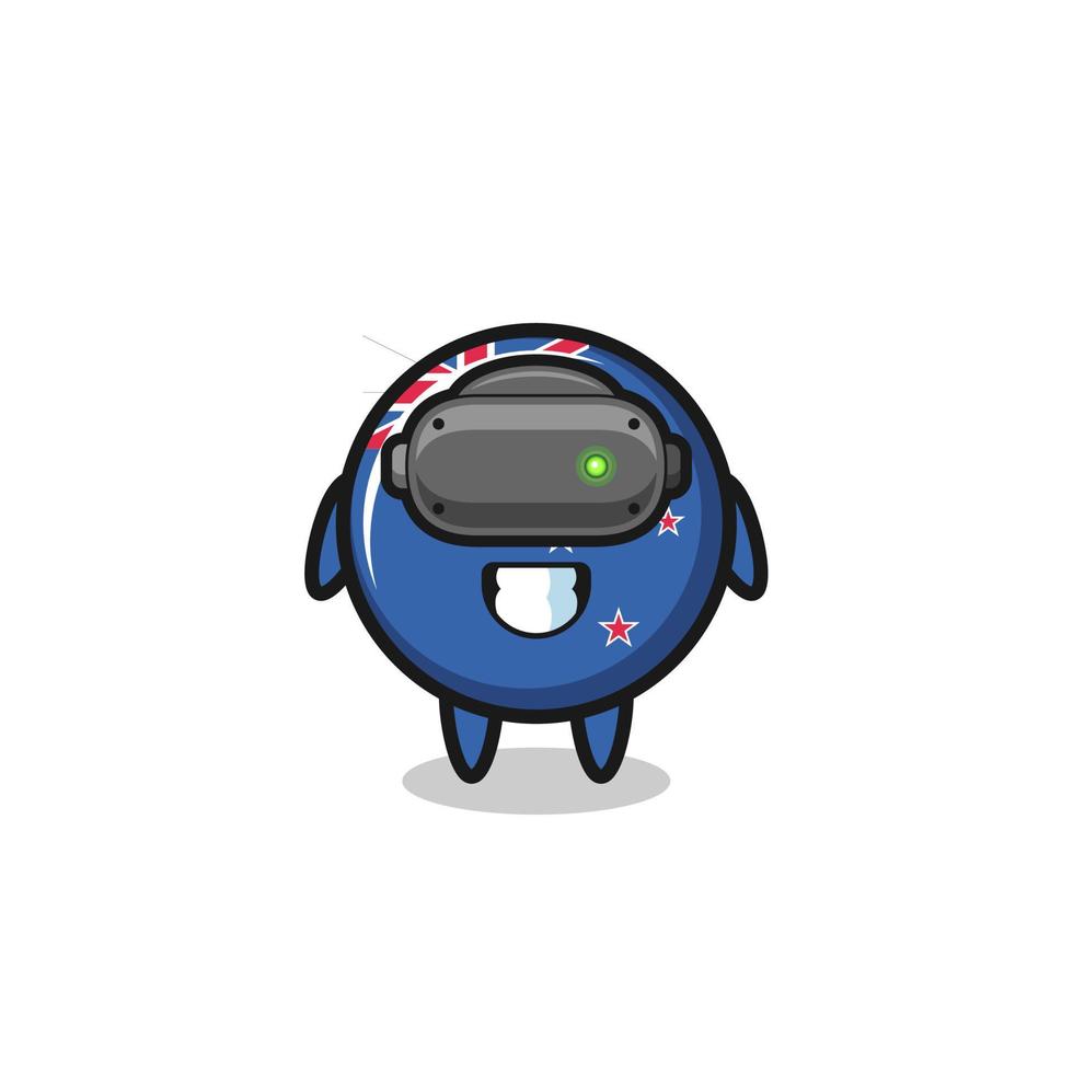 cute new zealand using VR headset vector