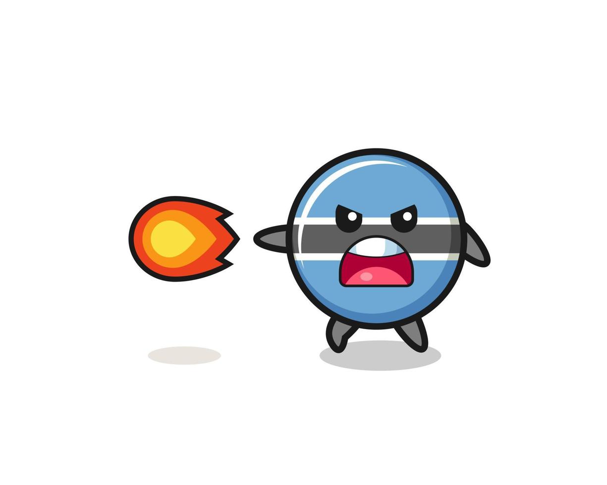 cute botswana flag mascot is shooting fire power vector
